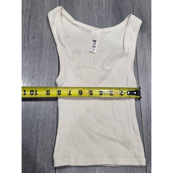 Skims cotton ribe scoop Y2K neck tank white XXS A003967 - Picture 4 of 8